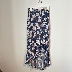 Cotton On Navy Floral High Low Skirt